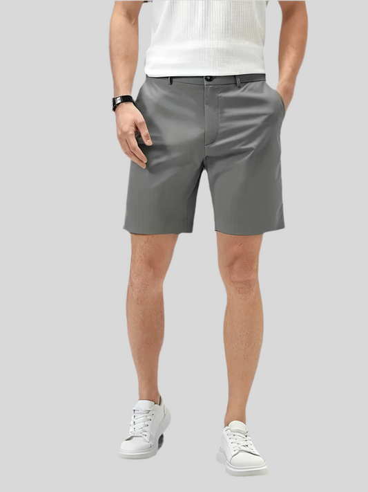 Men's Sleek Solid Light Grey Casual Shorts